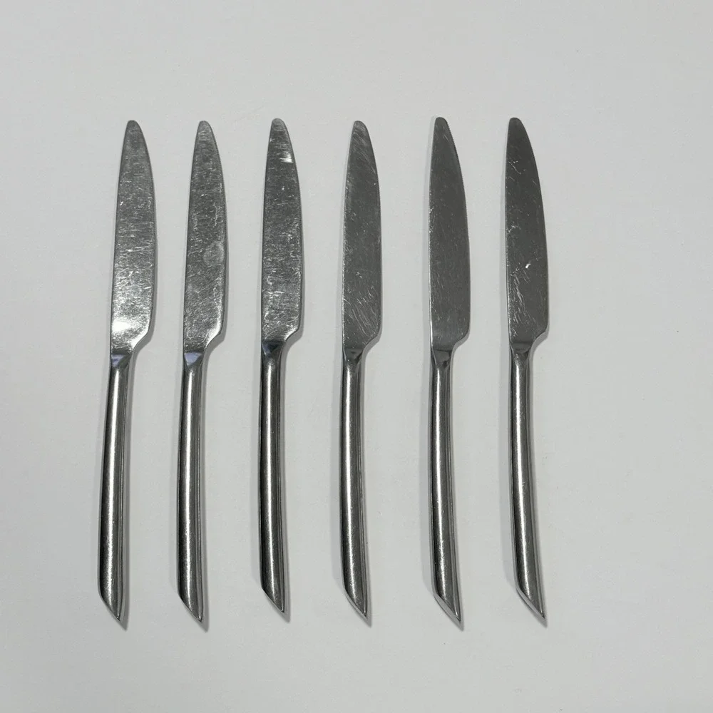 Towle Living Collection WAVE Pattern Glossy Dinner Knives Set Of 6